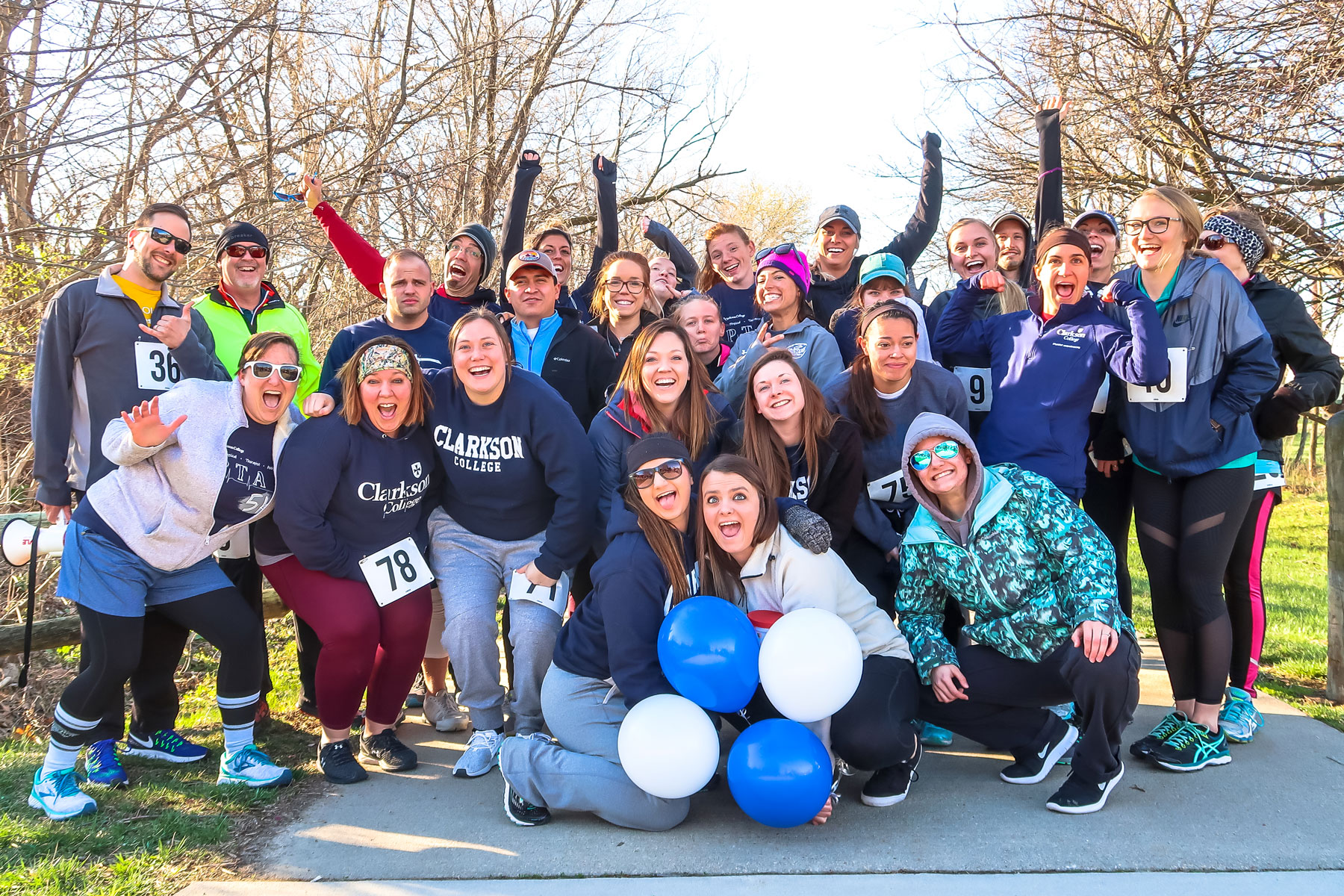PTA classmates show their enthusiasm for another successful 5K event.